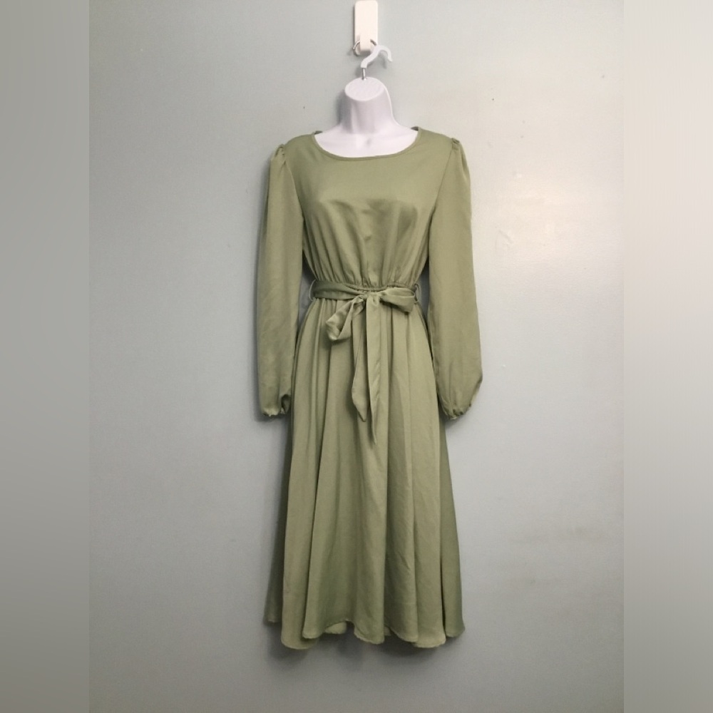 SHEIN Olive Long Sleeve Dress